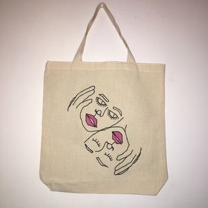 Hand Embroidered Canvas Tote Bag